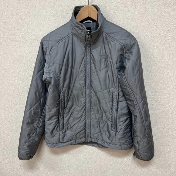 The North Face Women Quilted Puffer Jacket Goose Down Full-Zip Nylon Grey Sz S/P - Picture 1 of 6